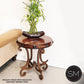 Mexports by Susana Molina 1215BBM 24" Mesquite Wood Hammer Copper Inlay With Nailheads on Edge Round Side Table