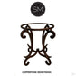 Mexports by Susana Molina 1215BBM 24" Mesquite Wood Turquoise Inlay With Nailheads on Edge Round Side Table