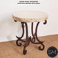 Mexports by Susana Molina 1215BBT 24" Cream Travertine Stone Chisel Edge Round Side Table