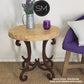 Mexports by Susana Molina 1215BBT 24" Peach Travertine Stone Chisel Edge Round Side Table