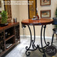 Mexports by Susana Molina 1215EM 38" Mesquite Wood Top Gold Citrine Inlay With Nailheads on Edge Round Bar Table