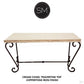 Mexports by Susana Molina 1216CT 44" Cream Travertine Stone Chiseled Edge Rectangular Console Table