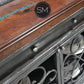 Mexports by Susana Molina 1216FM 44" Mesquite Wood Top Beveled Edge Gold Citrine Inlay Entryway Console Table