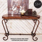 Mexports by Susana Molina 1216FM 52" Mesquite Wood Top Free Form Edge Gold Citrine Inlay Entryway Console Table