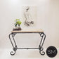 Mexports by Susana Molina 1216FT 44" Cream Travertine Chiseled Edge Rectangular Console Table