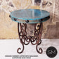 Mexports by Susana Molina 1221BBC 24" Oxidized Hammered Copper With Nailheads on Edge Round Side Table