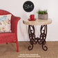 Mexports by Susana Molina 1221BBT 24" Cream Travertine Chisel Edge Round Side Table