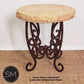 Mexports by Susana Molina 1221BBT 24" Peach Travertine Chisel Edge Round Side Table