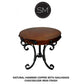 Mexports by Susana Molina 1223BBC 24" Natural Hammered Copper Top With Naillheads on Edge Round Side Table