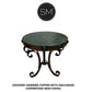 Mexports by Susana Molina 1223BBC 24" Oxidized Hammered Copper Top With Nailheads on Edge Round Side Table