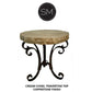 Mexports by Susana Molina 1223BBT 24" Cream Travertine Stone Chisel Edge Round Side Table With Iron Base