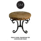 Mexports by Susana Molina 1223BBT 24" Peach Travertine Stone Chisel Edge Round Side Table With Iron Base