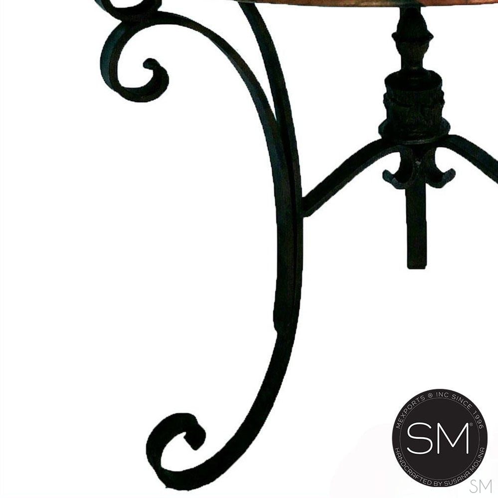 Mexports by Susana Molina 1223LC 38" Oxidized Hammered Copper Round Side Table