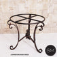 Mexports by Susana Molina 1223LM 31" Mesquite Wood Turquoise Inlay With Nailheads on Edge Round Side Table With Iron Base