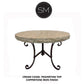 Mexports by Susana Molina 1223LT 31" Cream Travertine Top Chiseled Edge Round Side Table