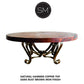 Mexports by Susana Molina 1229AAAC 38" Natural Hammered Copper Top Round Coffee Table With Wrought Iron Base