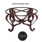 Mexports by Susana Molina 1229AAAC 48" Natural Hammered Copper Top With Nailheads on Edge Round Coffee Table With Wrought Iron Base
