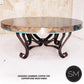 Mexports by Susana Molina 1229AAAC 48" Oxidized Hammered Copper Top With Nailheads on Edge Round Coffee Table With Wrought Iron Base