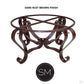 Mexports by Susana Molina 1229AAAM 48" Mesquite Wood Top Red Coral Inlay Round Coffee Table