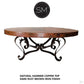 Mexports by Susana Molina 1229AAOC 60" Natural Hammered Copper Top With Nailheads on Edge Oval Coffee Table