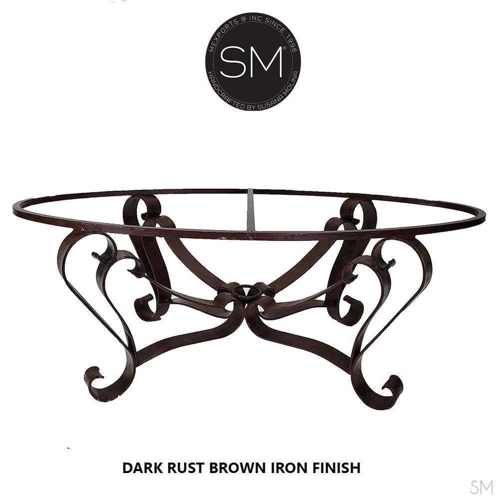 Mexports by Susana Molina 1229AAOC 60" Oxidized Hammered Copper Top Oval Coffee Table