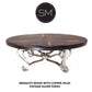 Mexports by Susana Molina 1229AAOM 60" Mesquite Wood Top Gold Citrine Inlay Oval Coffee Table