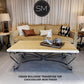 Mexports by Susana Molina 1229AAT 60" Cream Travertine Bullnose Edge Rectangular Rustic Coffee Table
