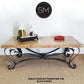 Mexports by Susana Molina 1229AAT 60" Peach Travertine Chisel Edge Rectangular Rustic Coffee Table