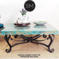 Mexports by Susana Molina 1229AC 48" Oxidized Hammer Copper Top Square Coffee Table With Iron Pedestal