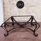Mexports by Susana Molina 1229AC 48" Oxidized Hammer Copper Top With Nailheads on Edge Square Coffee Table With Iron Pedestal