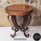 Mexports by Susana Molina 1229BBC 24" Natural Hammered Copper With Nailheads on Edge Round Side Table With Iron Base