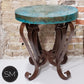 Mexports by Susana Molina 1229BBC 24" Oxidized Hammered Copper Round Side Table With Iron Base