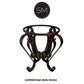 Mexports by Susana Molina 1229BBC 24" Oxidized Hammered Copper With Nailheads on Edge Round Side Table With Iron Base