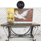 Mexports by Susana Molina 1229CC 72" Oxidized Hammered Copper With Nailheads on Edge Rectangular Entryway Console Table
