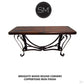Mexports by Susana Molina 1229CM 72" Mesquite Wood Top Rounded Corners Gold Citrine Inlay Rectangular Console Table
