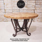 Mexports by Susana Molina 1229DT 60" Peach Travertine Stone Top Chisel Edge Vintage Dining Table