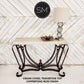 Mexports by Susana Molina 1229FT 44" Cream Travertine Stone Chiseled Edge Rectangular Console Table