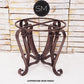 Mexports by Susana Molina 1229LM 31" Mesquite Wood Hammer Copper Inlay Round Side Table