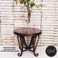 Mexports by Susana Molina 1229LM 38" Mesquite Wood Hammer Copper Inlay Round Side Table