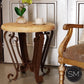 Mexports by Susana Molina 1229LT 38" Cream Travertine Stone Chisel Edge Round Side Table