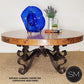 Mexports by Susana Molina 1237AAAC 38" Natural Hammered Copper Top Round Coffee Table