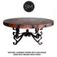 Mexports by Susana Molina 1237AAAC 38" Natural Hammered Copper Top With Nailheads on Edge Round Coffee Table