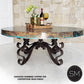 Mexports by Susana Molina 1237AAAC 48" Oxidized Hammered Copper Top With Nailheads on Edge Round Coffee Table