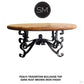 Mexports by Susana Molina 1237AAAT 48" Peach Travertine Top Bullnose Edge Round Coffee Table With Iron Base