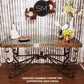Mexports by Susana Molina 1237CC 72" Oxidized Hammered Copper Rectangular Console Table With Iron Base