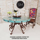 Mexports by Susana Molina 1237DC 60" Oxidized Hammer Copper Top With Nailheads Round Dining Table