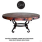 Mexports by Susana Molina 1239AAAC 48" Natural Hammered Copper Top With Nailheads on Edge Rustic Round Coffee Table