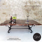 Mexports by Susana Molina 1239AAM 72" Mesquite Wood Top Live Edge Hammer Copper Inlay Rectangular Coffee Table