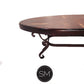 Mexports by Susana Molina 1239AAOM 60" Mesquite Wood Top Hammer Copper Inlay Oval Coffee Table