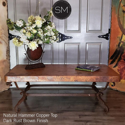 Mexports by Susana Molina 1239AC 48" Natural Hammered Copper Top Square Coffee Table